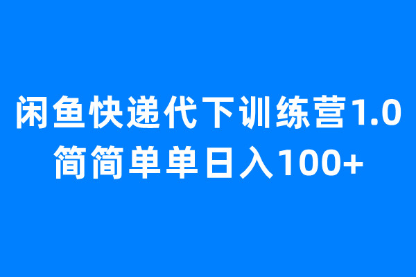 闲鱼快递代下训练营1.0，简简单单日入100+-网亿资源平台