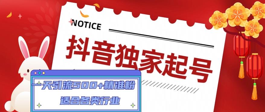 抖音独家起号，一天引流500+精准粉，适合各类行业（9节视频课）-网亿资源平台