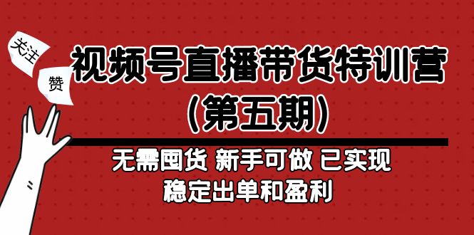 视频号直播带货特训营（第五期）无需囤货 新手可做 已实现稳定出单和盈利-网亿资源平台