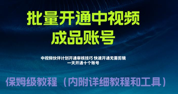 外面收费1980暴力开通中视频计划教程，附 快速通过中视频伙伴计划的办法-网亿资源平台
