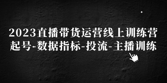 2023直播带货运营线上训练营，起号-数据指标-投流-主播训练-网亿资源平台