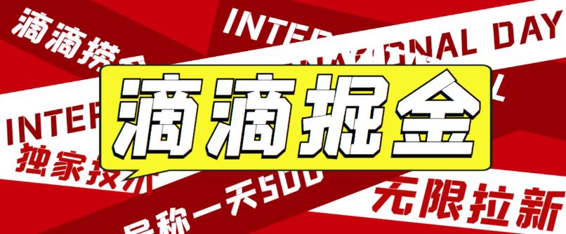 外面卖888很火的滴滴掘金项目 号称一天收益500+【详细文字步骤+教学视频】-网亿资源平台