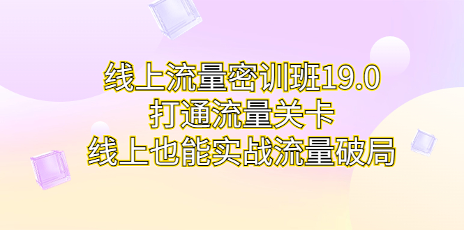 线上流量密训班19.0，打通流量关卡，线上也能实战流量破局-网亿资源平台