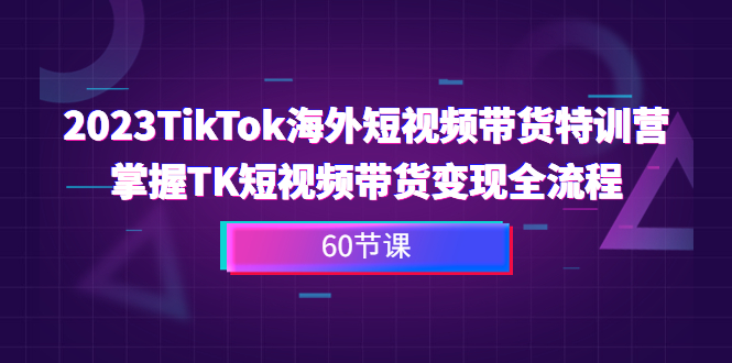 2023-TikTok海外短视频带货特训营，掌握TK短视频带货变现全流程（60节课）-网亿资源平台