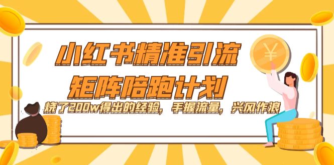 小红书精准引流·矩阵陪跑计划：烧了200w得出的经验，手握流量，兴风作浪！-网亿资源平台