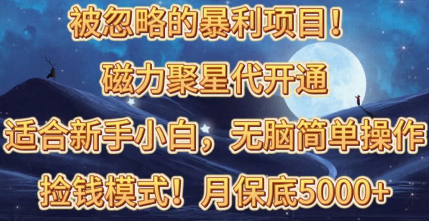 磁力聚星代开通捡钱模式，轻松月入五六千-网亿资源平台
