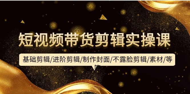 短视频带货剪辑实操课：基础剪辑/进阶剪辑/制作封面/不露脸剪辑/素材/-网亿资源平台