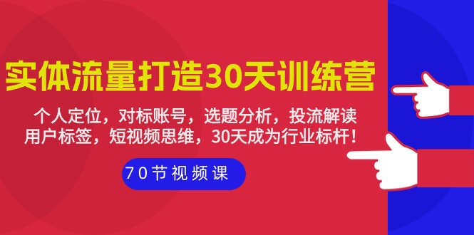 实体-流量打造-30天训练营：个人定位，对标账号，选题分析，投流解读-70节-网亿资源平台