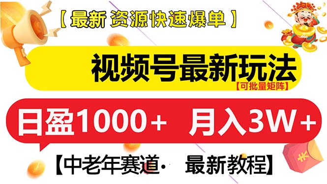 视频号最新玩法 中老年赛道 月入3W+-网亿资源平台