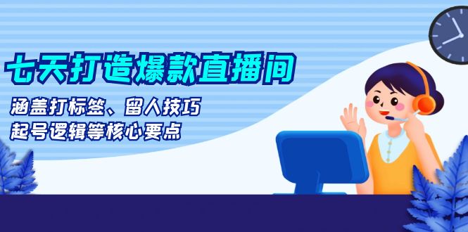 七天打造爆款直播间：涵盖打标签、留人技巧、起号逻辑等核心要点-网亿资源平台