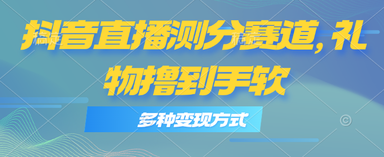 抖音直播测分赛道，多种变现方式，轻松日入1000+-网亿资源平台