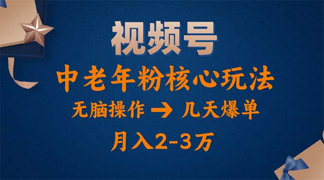视频号火爆玩法，高端中老年粉核心打法，无脑操作-网亿资源平台