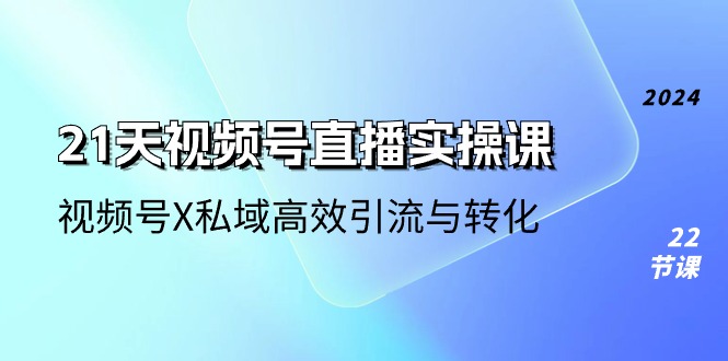 21天-视频号直播实操课，视频号X私域高效引流与转化（22节课）-网亿资源平台