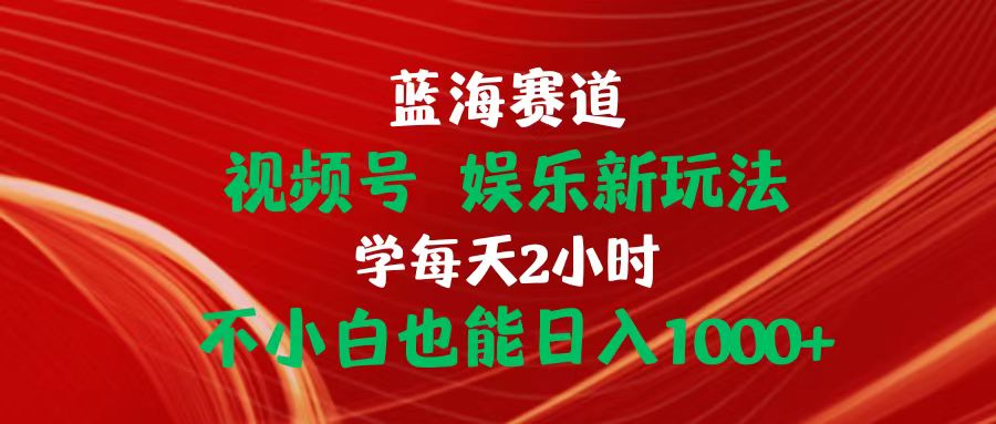 蓝海赛道视频号 娱乐新玩法每天2小时小白也能日入1000+-网亿资源平台