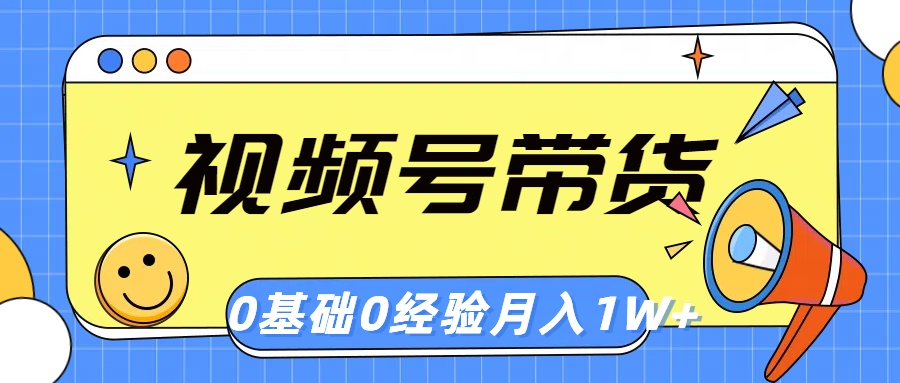 视频号轻创业带货，零基础，零经验，月入1w+-网亿资源平台