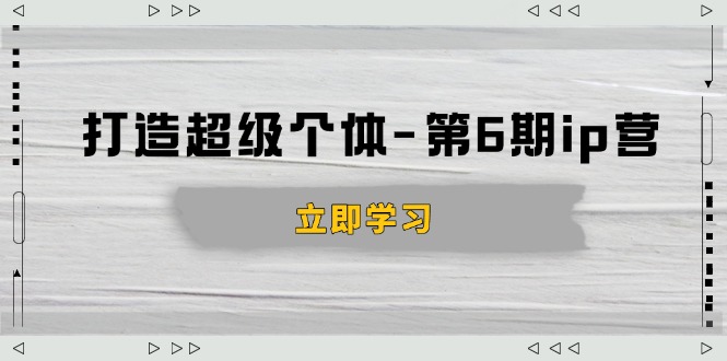 打造超级个体-第6期ip营：商业认知,产品设计,成交演练,解决知识变现难题-网亿资源平台