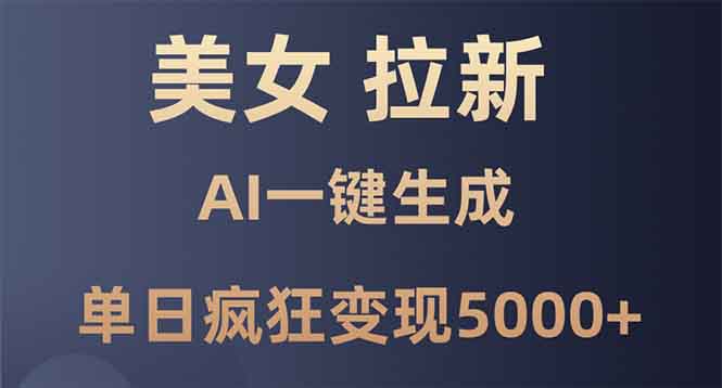 美女暴力拉新，通过AI一键生成，单日疯狂变现5000+，纯小白一学就会！-网亿资源平台