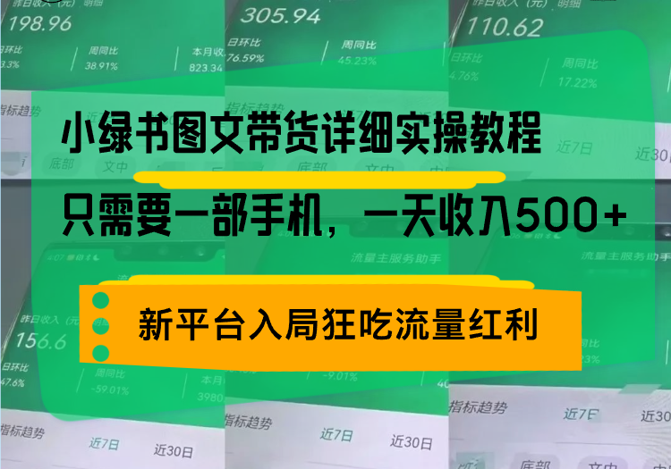 小绿书图文带货详细实操教程，只需要一部手机-网亿资源平台