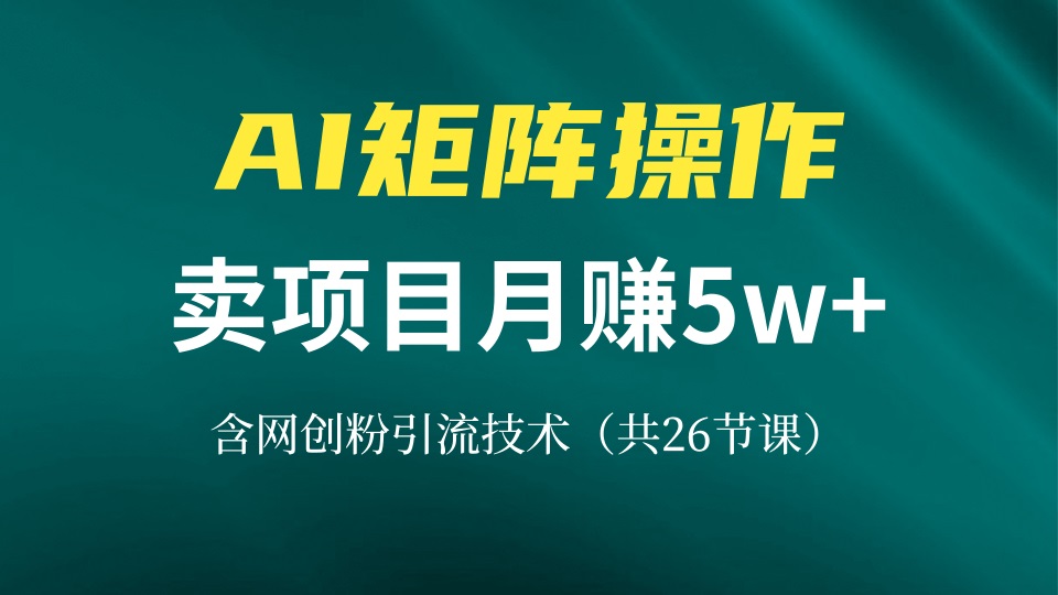 价值8899网创IP打造课，借助AI卖项目月赚5万+，含引流技术（共26节课）-网亿资源平台