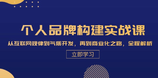 个人品牌构建实战课：从互联网规律到气质开发，再到商业化之路，全程解析-网亿资源平台