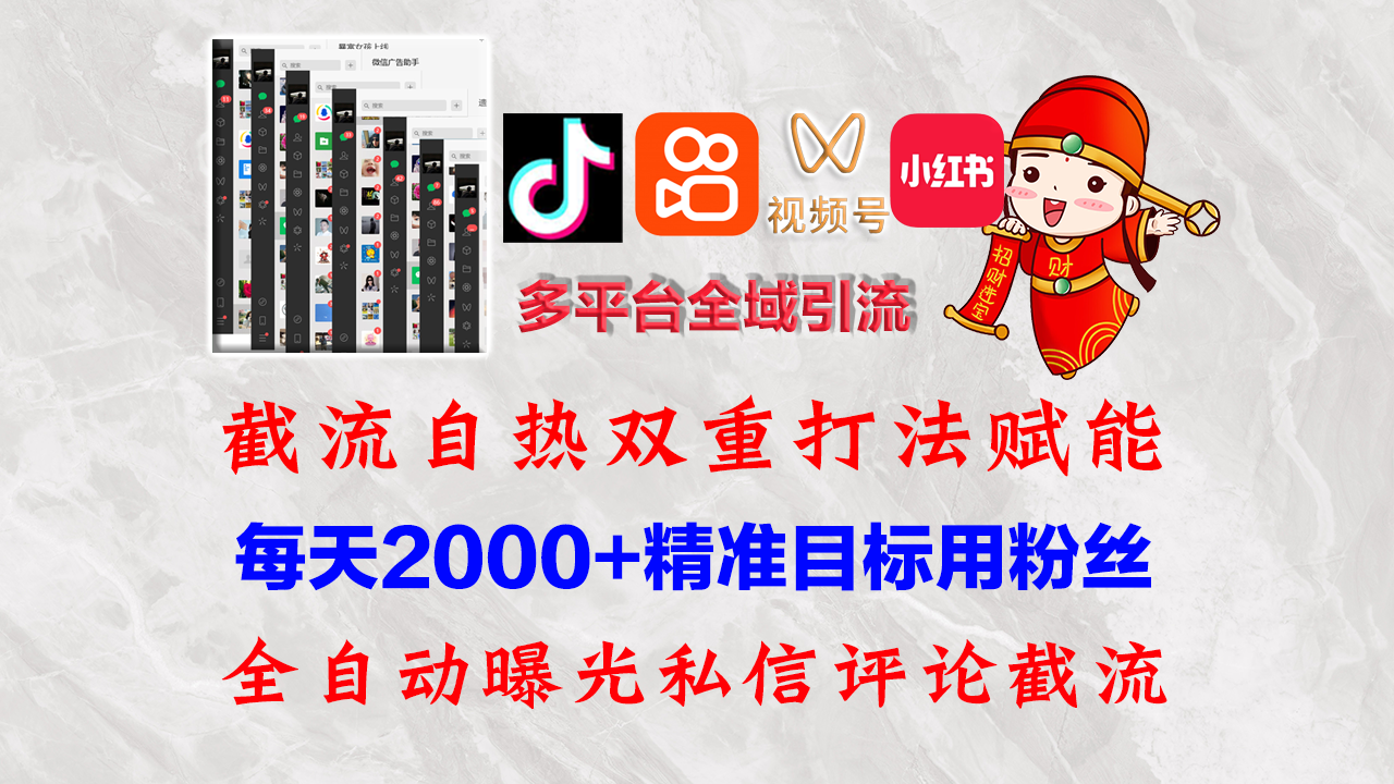 快手，抖音，小红书，视频号多平台全自动引流获客系统-网亿资源平台