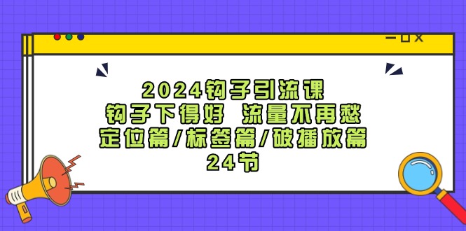 2024钩子·引流课：钩子下得好 流量不再愁，定位篇/标签篇/破播放篇/24节-网亿资源平台