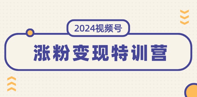 2024视频号-涨粉变现特训营：一站式打造稳定视频号涨粉变现模式-网亿资源平台
