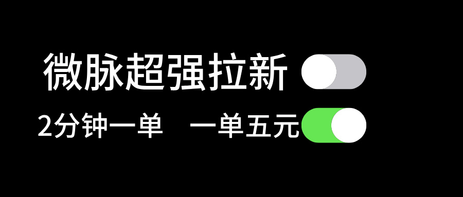 微脉超强拉新， 两分钟1单， 一单利润5块，适合小白-网亿资源平台