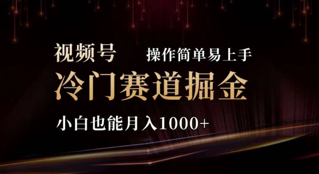 2024视频号冷门赛道掘金，操作简单轻松上手-网亿资源平台