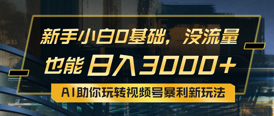 小白0基础，没流量也能日入3000+：AI助你玩转视频号-网亿资源平台