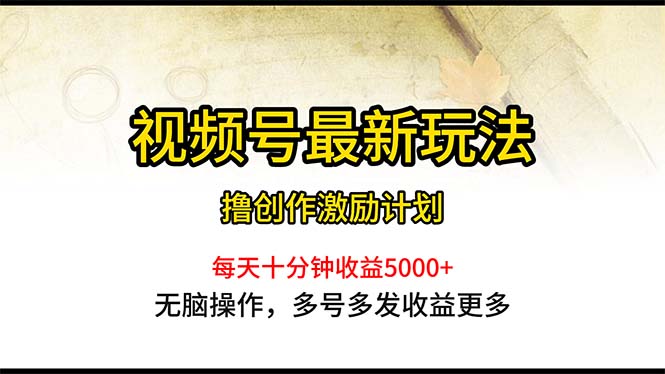 视频号最新玩法，每日一小时月入5000+-网亿资源平台