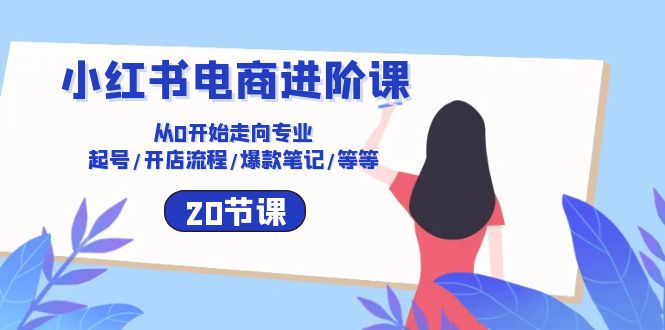 小红书电商进阶课：从0开始走向专业 起号/开店流程/爆款笔记/等等（20节）-网亿资源平台