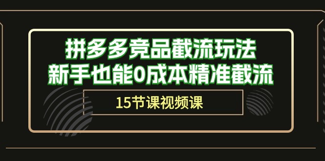 拼多多竞品截流玩法，新手也能0成本精准截流（15节课）-网亿资源平台