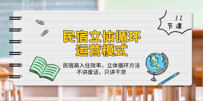 民宿 立体循环运营模式：民宿高入住效率，立体循环方法，只讲干货（32节）-网亿资源平台