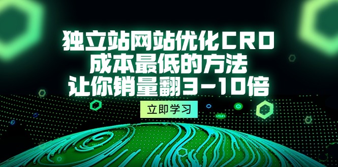 独立站网站优化CRO，成本最低的方法，让你销量翻3-10倍（5节课）-网亿资源平台