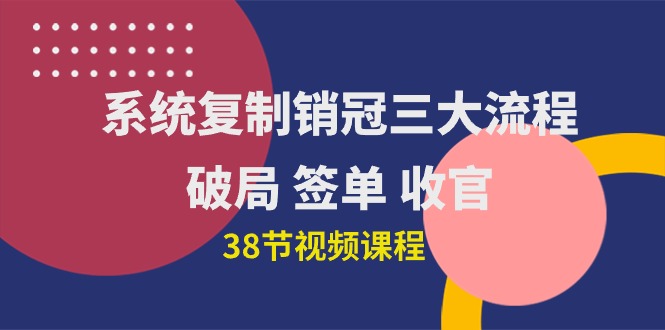 系统复制 销冠三大流程，破局 签单 收官（38节视频课）-网亿资源平台