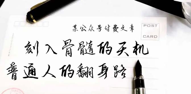 文章：刻入骨髓的天机，揭露“普通人的翻身路” 这件通天大事-网亿资源平台