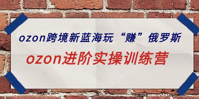 ozon跨境新蓝海玩“赚”俄罗斯，ozon进阶实操训练营-网亿资源平台