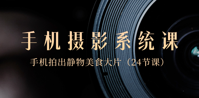 0基础-手机摄影系统课，手机拍出静物美食大片-网亿资源平台