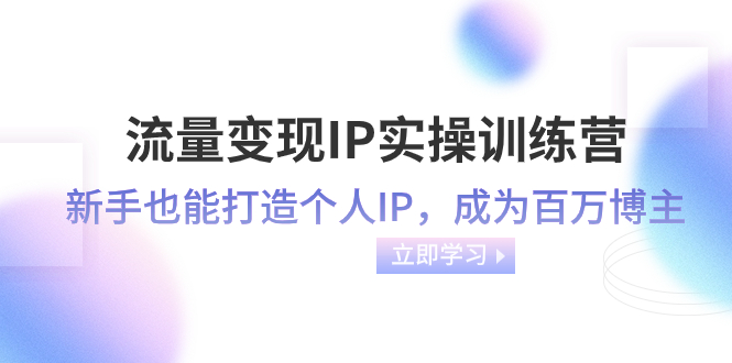 流量变现-IP实操训练营：新手也能打造个人IP，成为百万博主-网亿资源平台