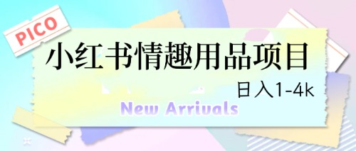 最新小红书情趣用品项目，日入1-4k-网亿资源平台