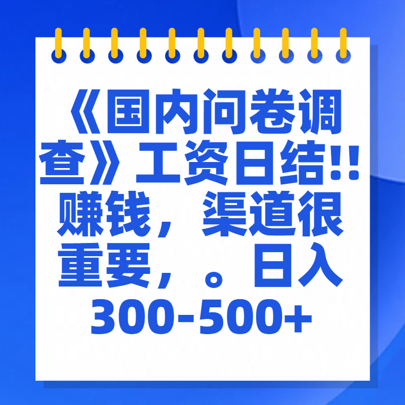 问卷调查答题，一个人在家也可以闷声发大财，小白一天2张，【揭秘】-网亿资源平台