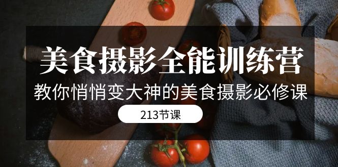美食摄影-全能特训营，教你悄悄变大神的美食摄影必修课（8套课程-213节）-网亿资源平台