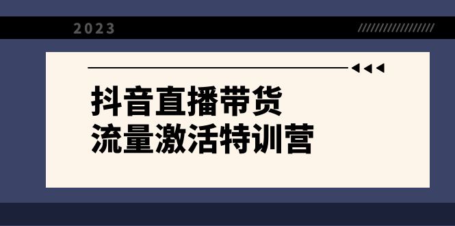 抖音直播带货-流量激活特训营，入行新手小白主播必学（21节课+资料）-网亿资源平台