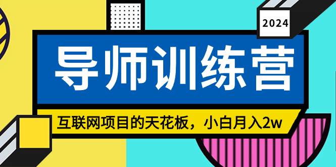 《导师训练营》互联网项目的天花板，小白月入2w-网亿资源平台