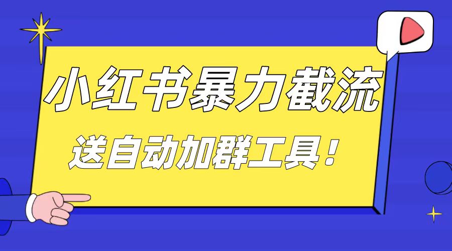 小红书截流引流大法，简单无脑粗暴，日引20-30个高质量创业粉-网亿资源平台
