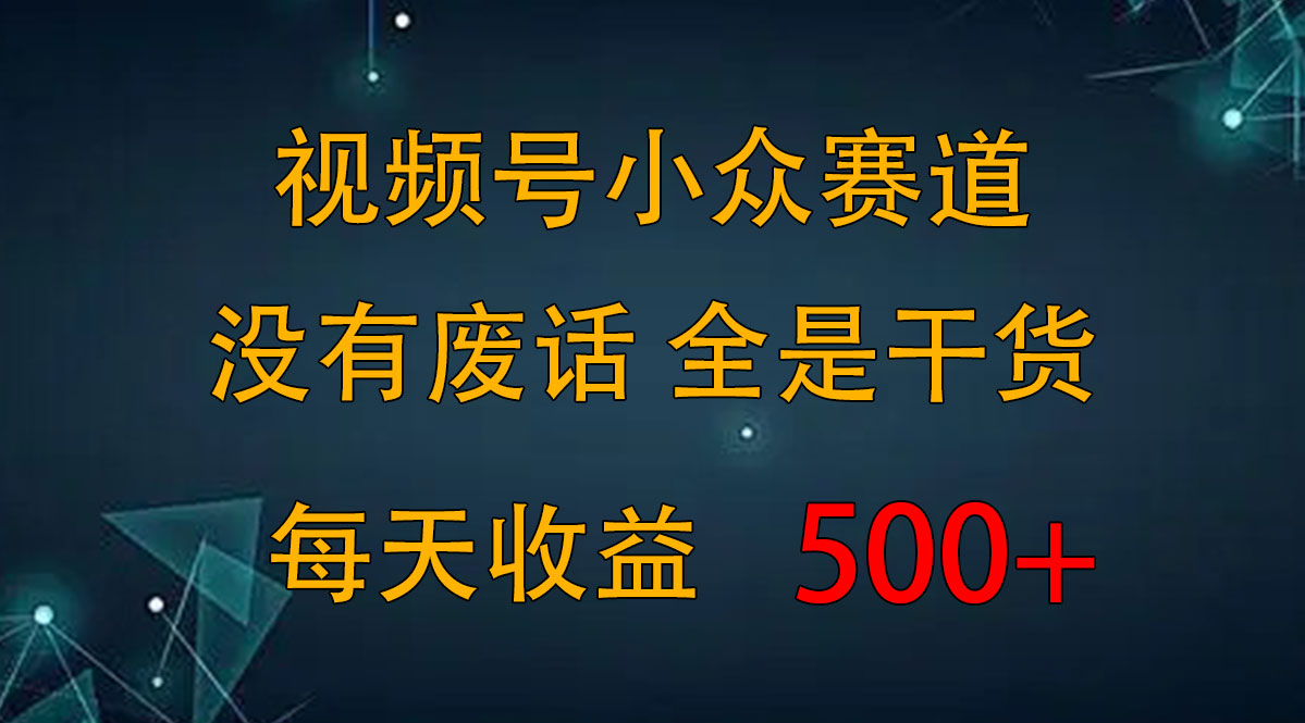 2024视频号新手攻略，今日话题赛道带你日赚300+-网亿资源平台