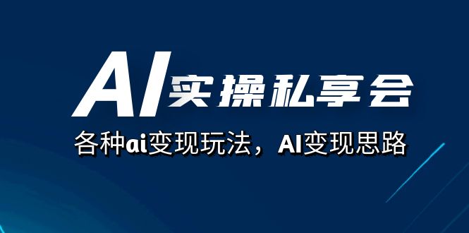 AI实操私享会，各种ai变现玩法，AI变现思路（67节课）-网亿资源平台