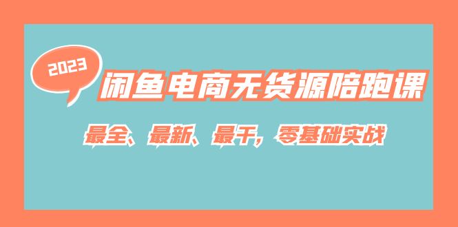 闲鱼电商无货源陪跑课，最全、最新、最干，零基础实战！-网亿资源平台