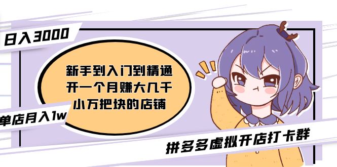 拼多多虚拟开店打卡群：新手到入门到精通（昨日群里有小伙伴日入3000+）-网亿资源平台